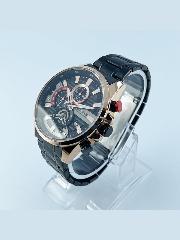 6-2.jpg Curren Chronograph Watch — Black