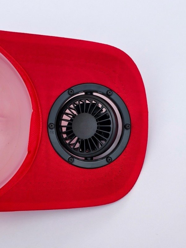 USB rechargeable cooling fan cap black breathable mesh Pakistan