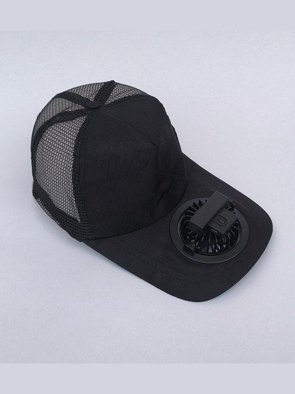 Martgoz-Cap-Black-1 (2) USB rechargeable cooling fan cap black breathable mesh Pakistan