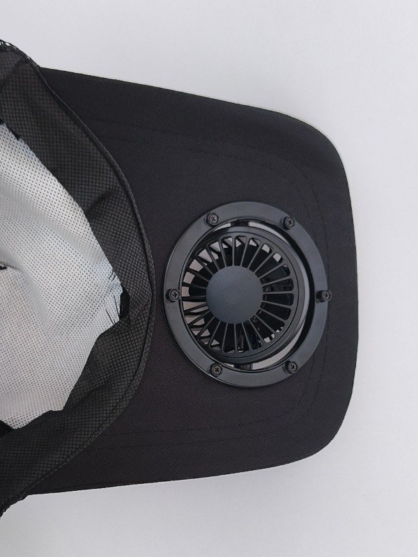 Martgoz-Cap-Black-1 (4) USB rechargeable cooling fan cap black breathable mesh Pakistan