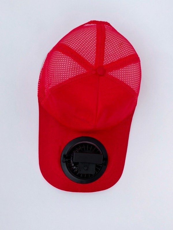 USB rechargeable cooling fan cap black breathable mesh Pakistan