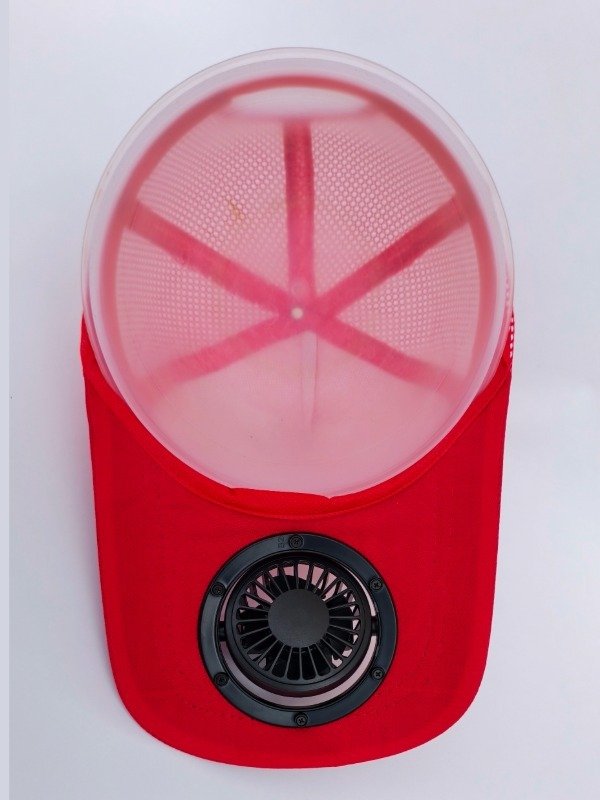 USB rechargeable cooling fan cap black breathable mesh Pakistan