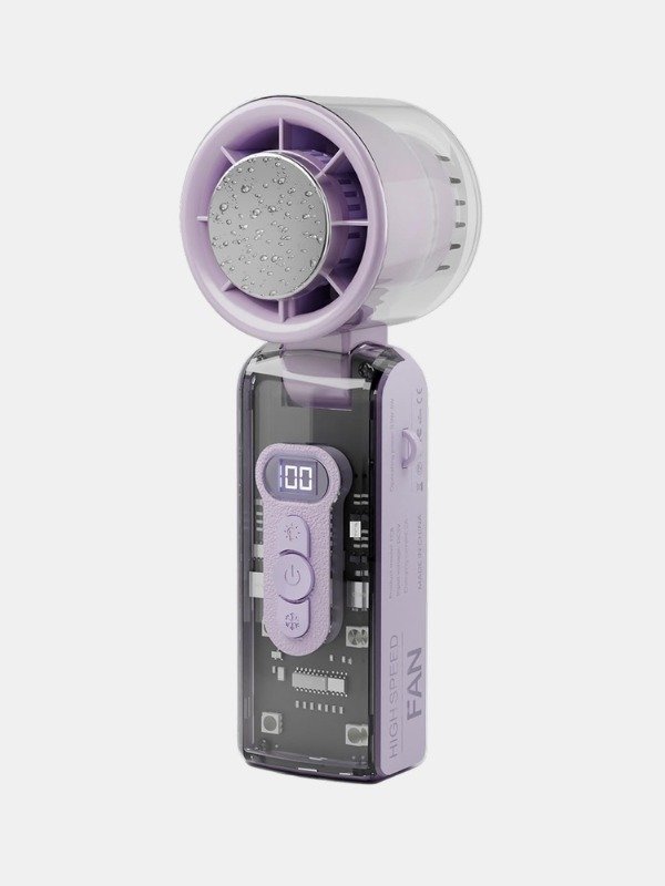 1 Portable Turbo Handheld Fan with Digital LED Display