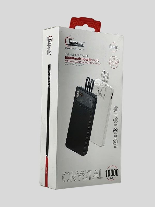 Crystal 10000mAh Power Bank with Built-In Cables | Martgoz