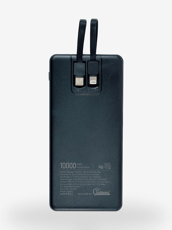 Crystal 10000mAh Power Bank with Built-In Cables | Martgoz