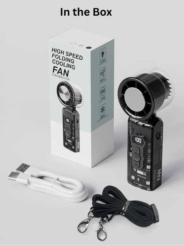 4 Portable Turbo Handheld Fan with Digital LED Display
