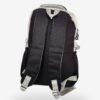 Black 3 Fashion black and beige backpack front view showing 16 x 12 inch dimensions with smiley mini pouch
