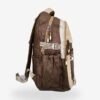 Brave Brown 2 Fashion brown-beige backpack front view showing 16 x 12 inch dimensions with octopus patch