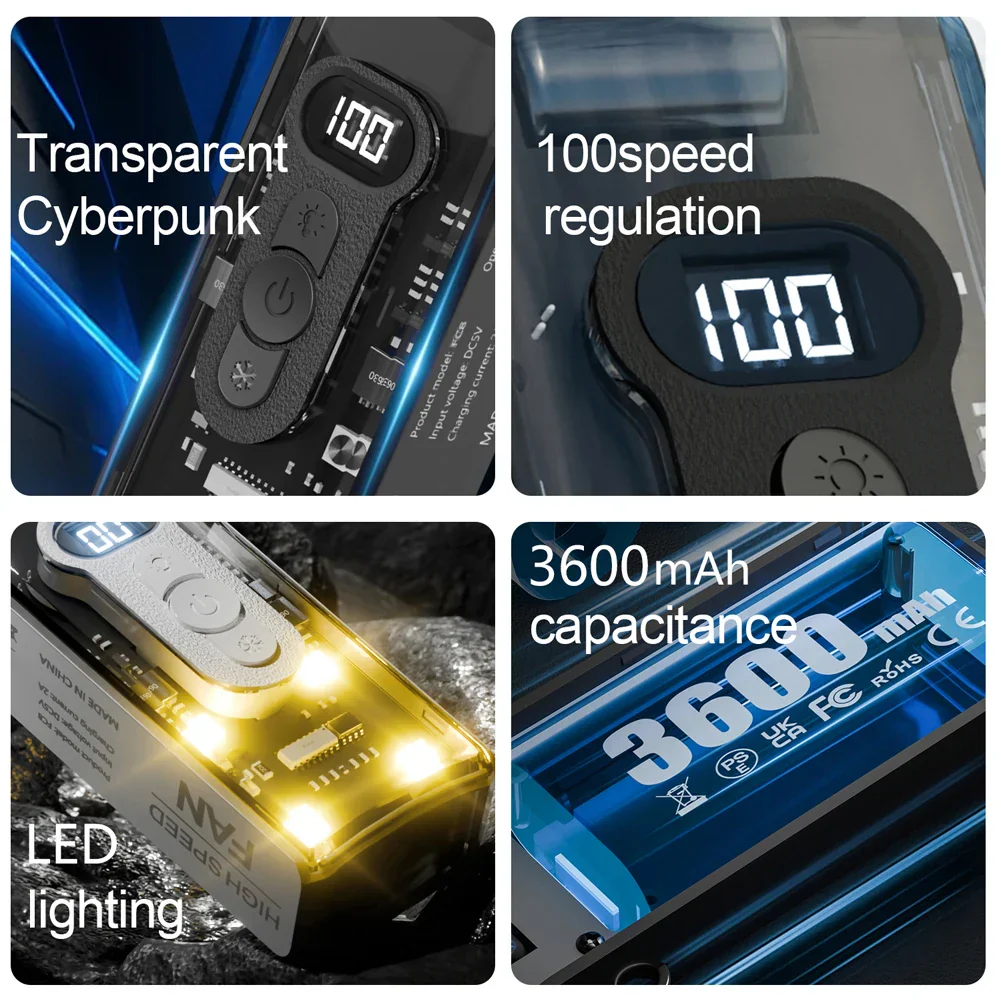 Portable Turbo Handheld Fan with Digital LED Display & 100 Speed Levels | Martgoz