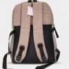 Fashion Brown 3 Fashion Brown Backpack front view with laptop compartment and cartoon patch design