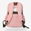 Pink 3 Fashion pink backpack front view showing 17 x 12 inch dimensions and buckle flap design