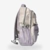 Purple 2 Fashion purple backpack front view showing 16 x 12 inch dimensions with smiley mini pouch