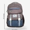 Snoopy Gray1 size Fashion gray-blue backpack front view showing 17 x 12 inch dimensions and buckle flap design