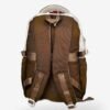 Sun Start 3 Cream and brown cartoon-print backpack front view showing 16 x 12 inch dimensions