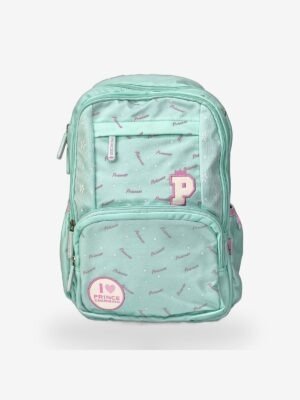 green 1 Mint green Princess-themed backpack for girls showing 16 x 12 inch dimensions