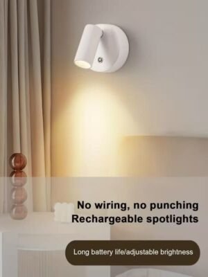 Rechargeable LED Wall Spotlight – No Drilling, Touch Control, 3 Color Modes Rechargeable LED Wall Spotlight – No Drilling, Touch Control, 3 Color Modes