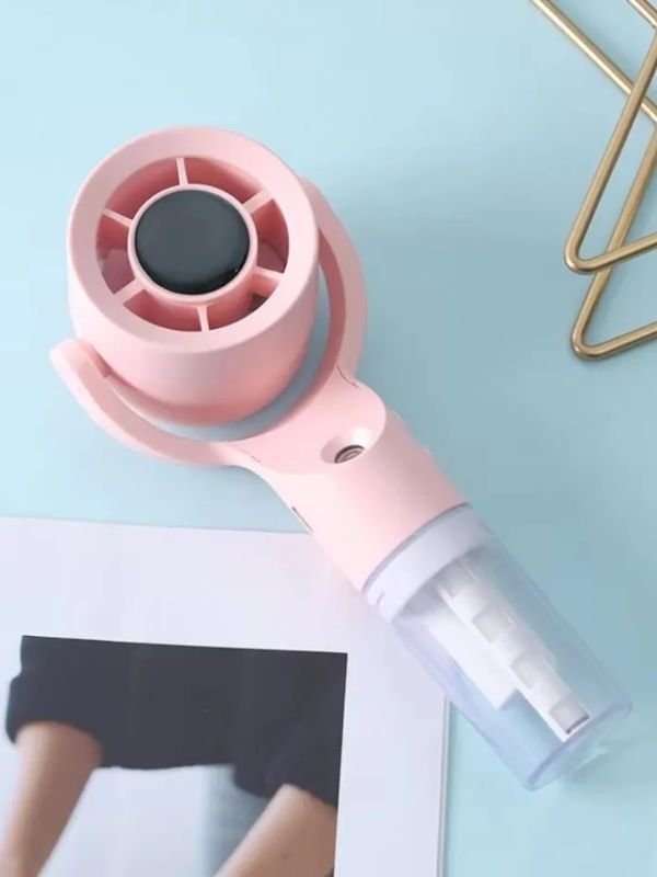 3-Speed Handheld Mist Spray Fan – USB Rechargeable Portable Cooling Fan