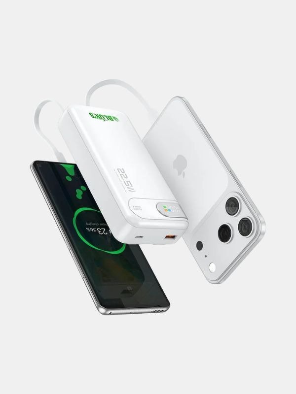 XON-PRO Power Bank 20000mAh – BX-313 | Built-in Cables, 22.5W PD+QC3.0