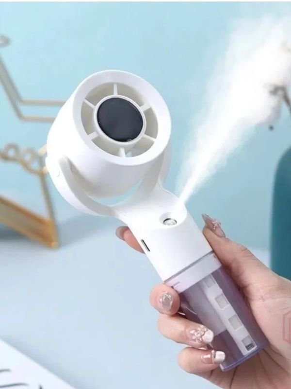 3-Speed Handheld Mist Spray Fan – USB Rechargeable Portable Cooling Fan