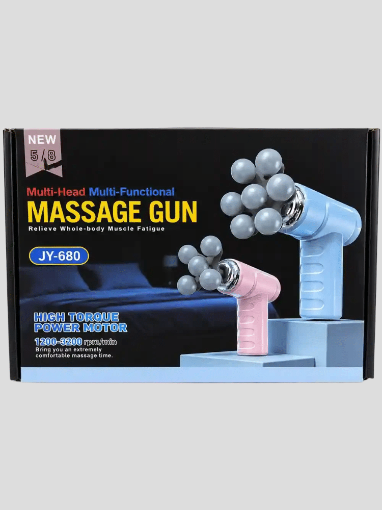 JY-680 Multi-Head Massage Gun – Portable Deep Tissue Muscle Massager
