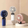 Rechargeable Mini Hand Fan with LED Display – 5 Speed Modes, Portable & Kid-Friendly