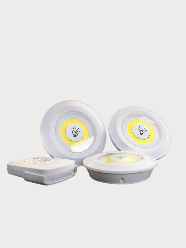 Pack of 3 Wireless LED Night Lights with Remote – 3W Ultra Bright COB Under Cabinet Lights