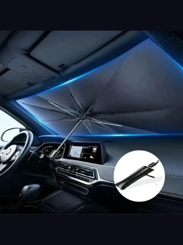 Foldable Umbrella-Style Car Windshield Sun Shade – UV & Heat Protection Cover