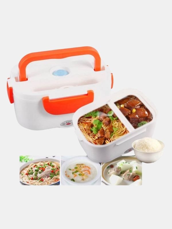 Waterproof Portable Electric Heating Lunch Box – Leakproof with Bonus Soup Tray