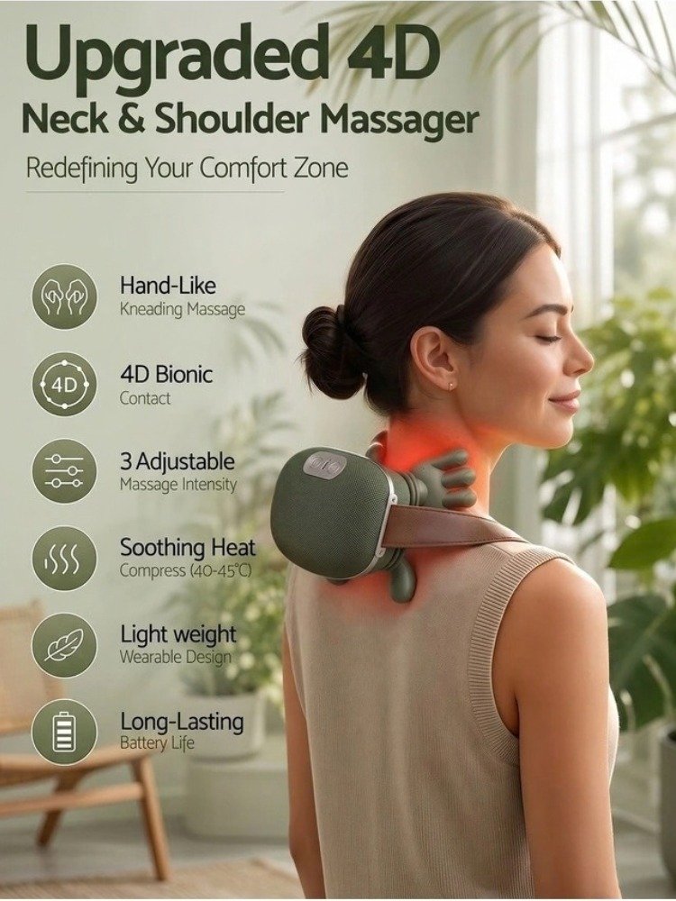 4D Bionic Finger Neck Massager – Wireless Shoulder Massage Shawl | Martgoz