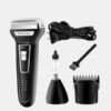 Kemei 3-in-1 Grooming Kit KM-6558 – Rechargeable Shaver, Nose Trimmer & Comb Set