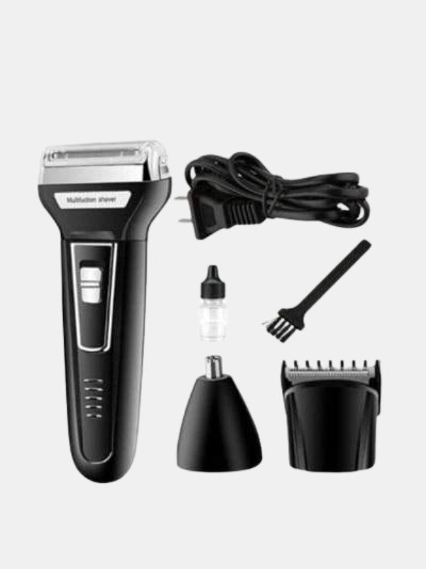 Kemei 3-in-1 Grooming Kit KM-6558 – Rechargeable Shaver, Nose Trimmer & Comb Set