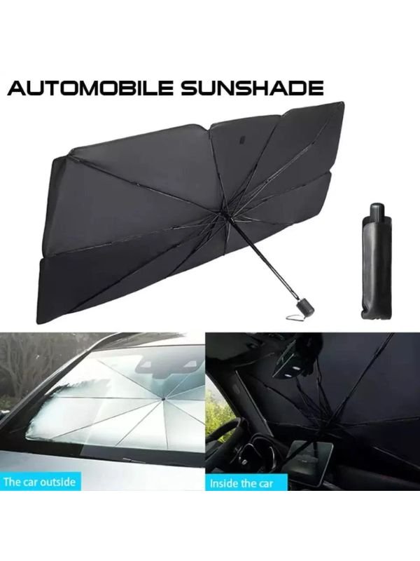 Foldable Umbrella-Style Car Windshield Sun Shade – UV & Heat Protection Cover