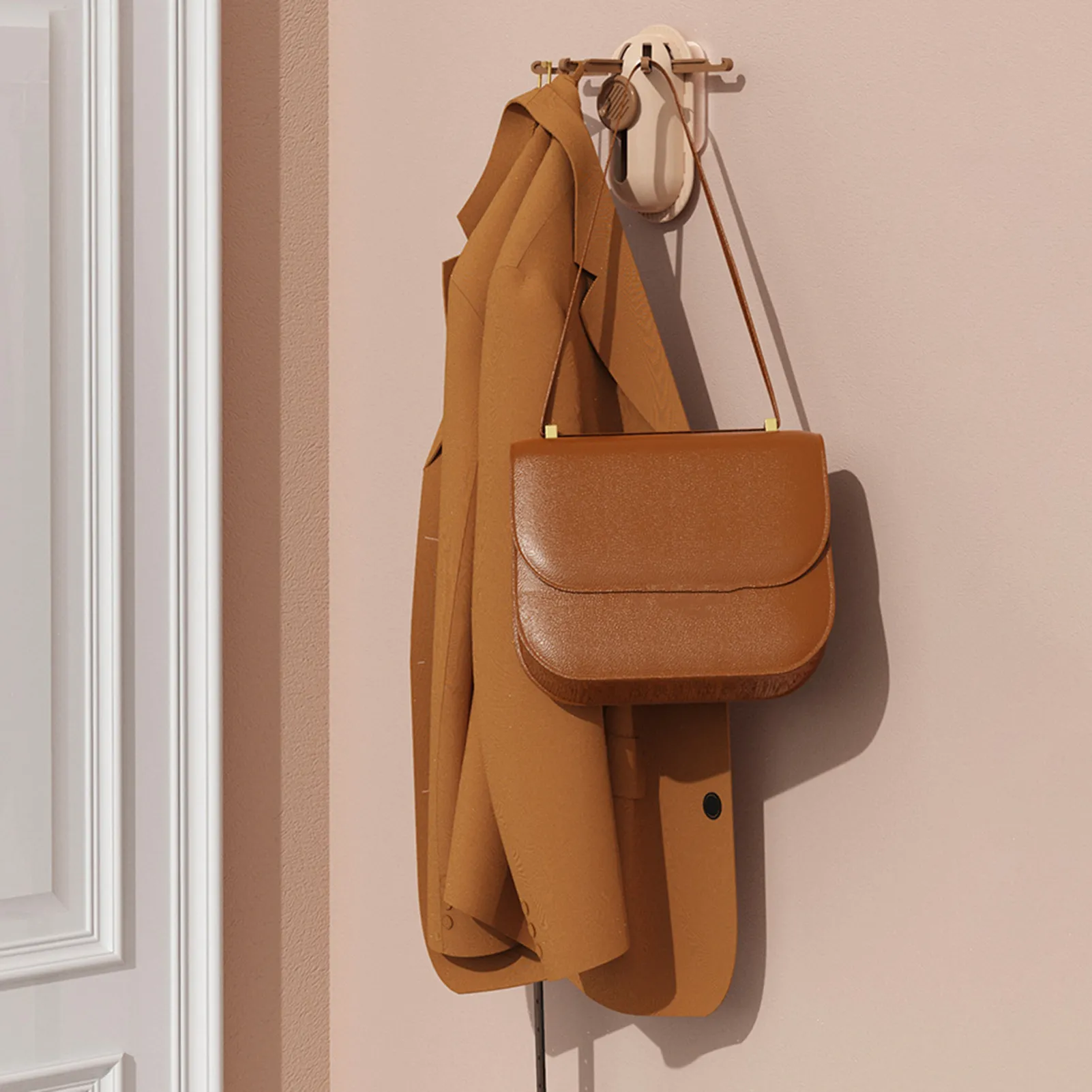 Foldable Wall-Mount Rotating Hook Rack – Space-Saving Kitchen & Bathroom Organizer