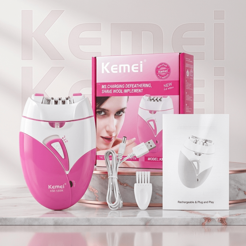 Kemei Ladies Epilator KM-189 – Rechargeable Hair Removal Device for Women