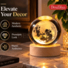 3D Solar System Crystal Ball Night Light – K9 Crystal Galaxy Lamp with USB LED Wooden Base (Random Design)