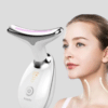 Neck Lifting & Tightening Massager – EMS Microcurrent Face & Neck Device with Red, Blue & Green LED Light Therapy