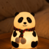 Cute Panda Silicone Night Light with Scarf – Soft LED Bedside Lamp, USB Rechargeable