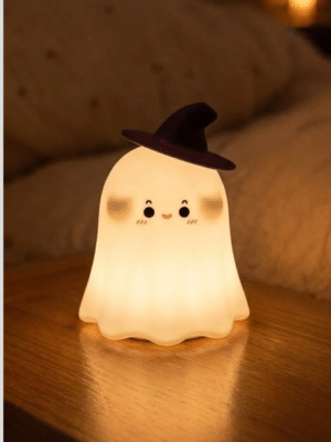 Ghostess Night Light – Squishy Silicone Touch Lamp, Dimmable & USB Rechargeable