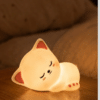 Mubarek Sleepy Cat Silicone Night Light – 16 Colors, Remote Control, Rechargeable