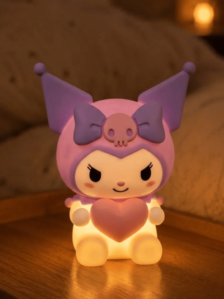 Cute Purple Character Silicone Night Light YH-335 – Pat Touch Sensor LED Lamp, USB Rechargeable