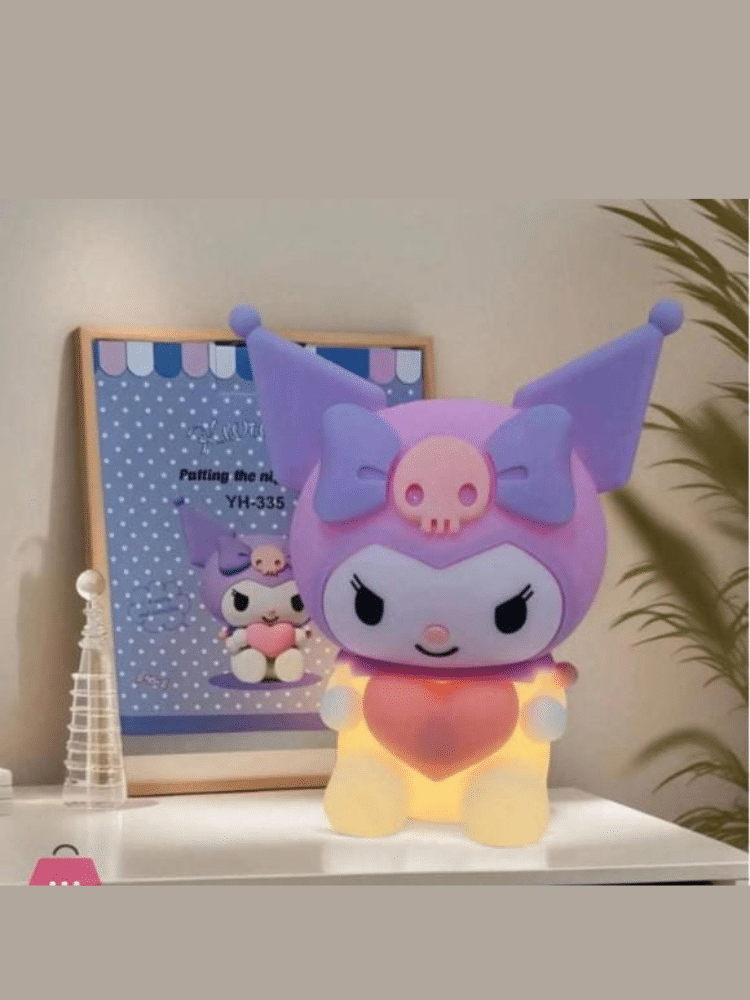 Cute Purple Character Silicone Night Light YH-335 – Pat Touch Sensor LED Lamp, USB Rechargeable
