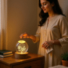 3D Islamic Crystal Ball LED Lamp Set of 3 – Allah & Muhammad (ﷺ) Calligraphy Night Light on Wooden Stand, Ramadan & Eid Gift