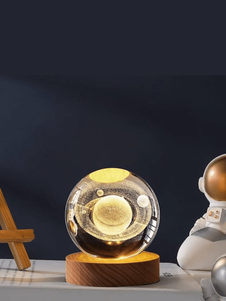 3D Galaxy Planet & Moon Crystal Ball LED Night Light – Colorful Glow Lamp for Bedroom & Kids’ Room (Random Design)