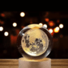 3D Solar System Crystal Ball Night Light – K9 Crystal Galaxy Lamp with USB LED Wooden Base (Random Design)