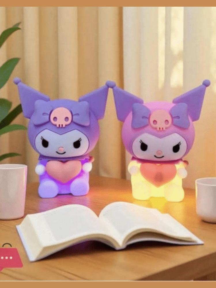 Cute Purple Character Silicone Night Light YH-335 – Pat Touch Sensor LED Lamp, USB Rechargeable