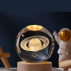 3D Galaxy Planet & Moon Crystal Ball LED Night Light – Colorful Glow Lamp for Bedroom & Kids’ Room (Random Design)