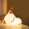 Mubarek Sleepy Cat Silicone Night Light – 16 Colors, Remote Control, Rechargeable