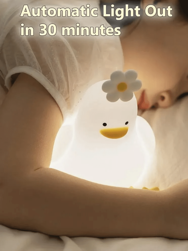 Cute Duck Night Lamp – Soft Silicone LED Touch Light, USB Rechargeable