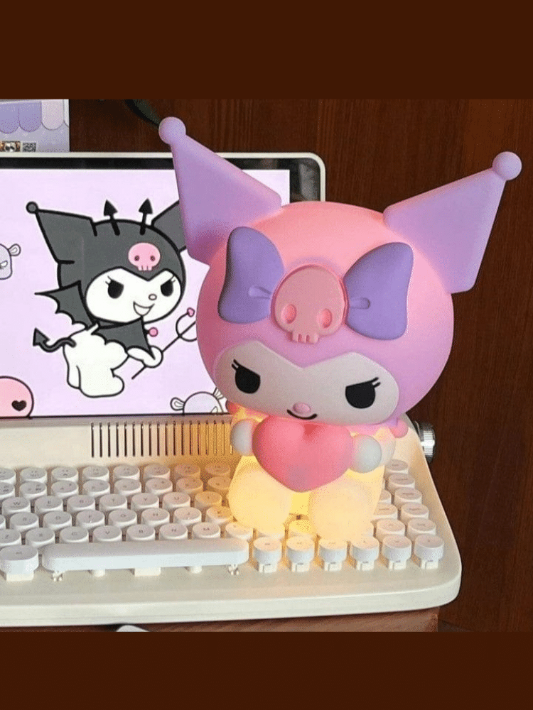 Cute Purple Character Silicone Night Light YH-335 – Pat Touch Sensor LED Lamp, USB Rechargeable