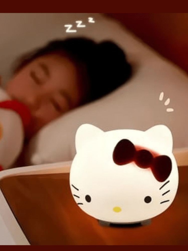 Cute Cat Face Silicone Night Light – Soft Squishy USB Warm Glow Lamp for Bedroom & Desk